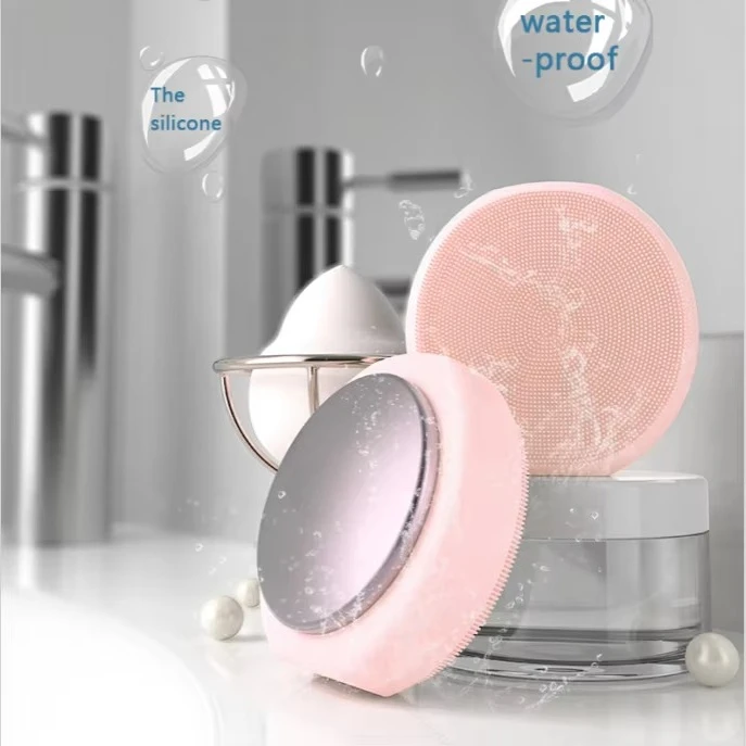 

Silicone Electric Sonic Vibration Facial Deep Cleansing Brush Spa Scrubber Heating Pore Cleaner and Skin Care Face Scrubber