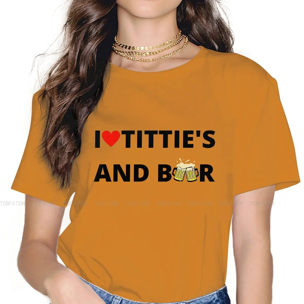 I Love Titties And Beer 5XL TShirts Drink Distinctive Homme T Shirt Funny Clothing