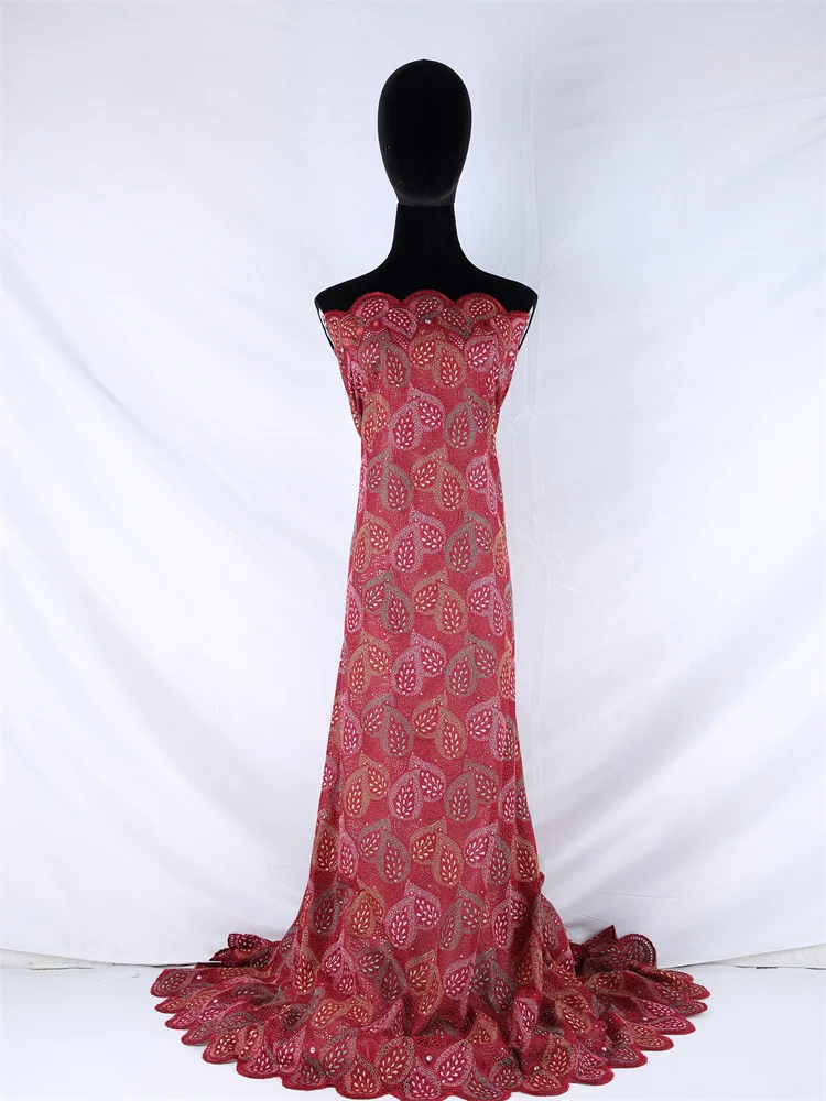 African Embroidered Cotton Lace Fabric Dubai 2024 Swiss Voile Lace Fabric High Quality Nigerian Fabric for Women Dress Sew A2234