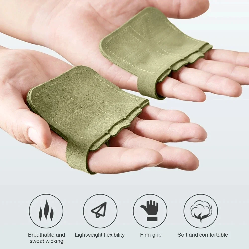 Leather Weight Lifting Training Gloves Palm Protection Women Men Fitness Sports Gymnastics Grips Pull Ups Weightlifting Workout image 2