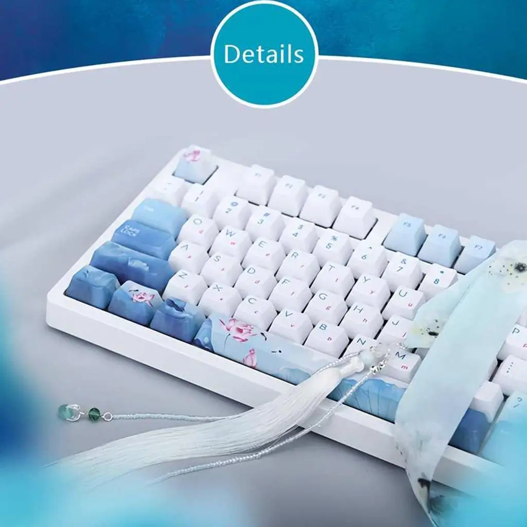 Gaming Mechanical Keyboard 104 Keys USB Computer Keyboard Chinese Lotus Style for PC Gamer Desktop Laptop