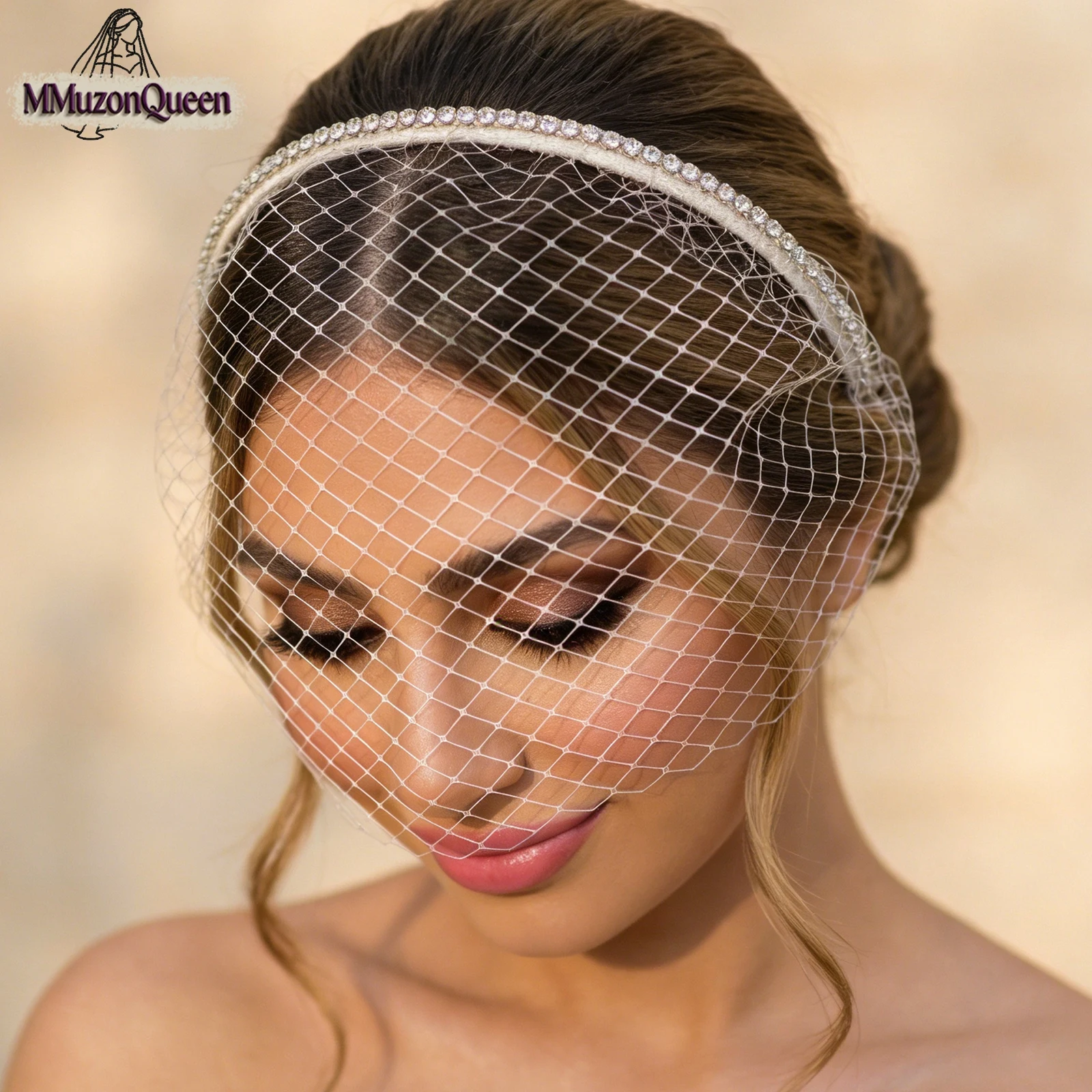 topqueen-veu-branco-tipo-gaiola-para-passaros-decoracao-com-strass-faixa-de-cabeca-cobertura-para-o-rosto-da-noiva-malha-personalizavel-ma49