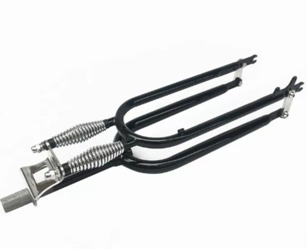 26 Inch Springer Front Fork Dual Spring V Disc Brake Retro Beach Cruiser Bicycle Fork 22.2×160mm Indian Style