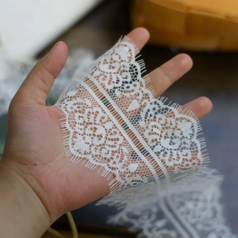 Wholesale white eyelash lace ribbon 3meters long diy underwear needlework lace African lace fabric women's clothing