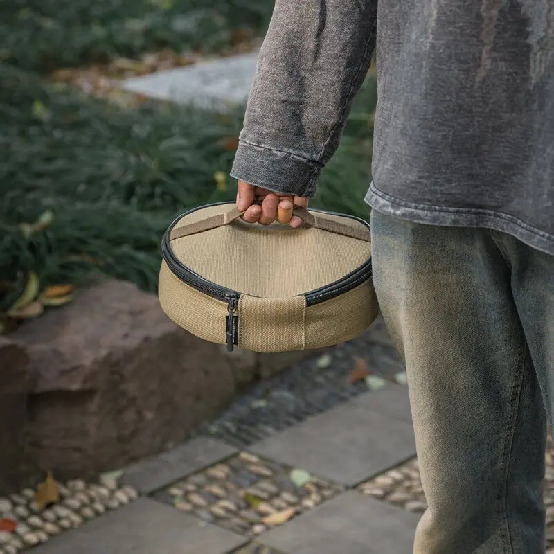 مجموعة أطباق النزهة الخارجية من CAMPINGMOON، طبق فاكهة بسيط من الفولاذ المقاوم للصدأ مع حقيبة تخزين محمولة لأدوات مائدة التخييم