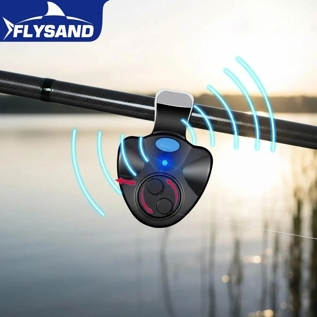 Sensitive Electronic Fishing Alarm LED Indicator Outdoor Buzzer Fish Bite Alert Soft Rubber Clip on Fishing Rod Fishing Gear