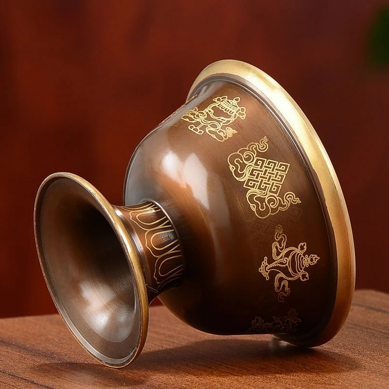 Tibetan Buddhist Offering Water Cup Set of 7 Sacred Bowls for Home Altar Puja - Image 4