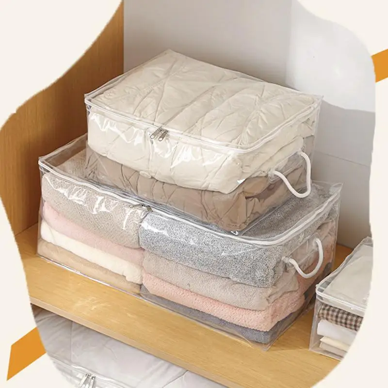 Dust-proof Large Capacity Storage Bag Quilt & Clothes Organizer With Zipper And Handles For Closet Wardrobe Household accessory