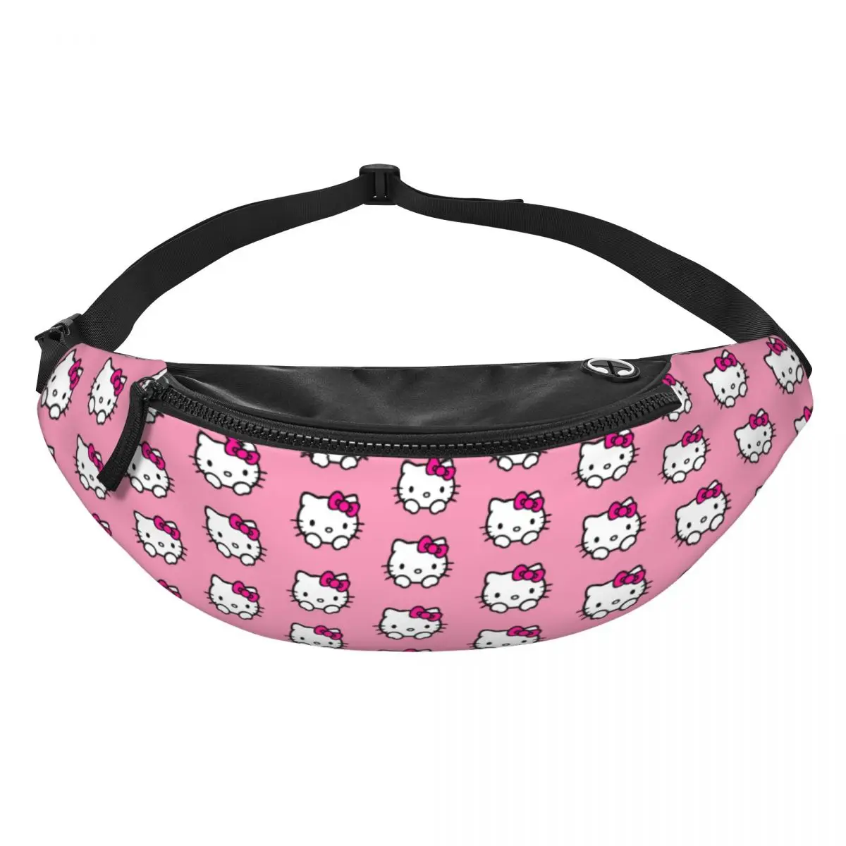 Custom Hello Kitty Fanny Pack Men Women Kitty White Crossbody Waist Bag for Running Phone Money Pouch