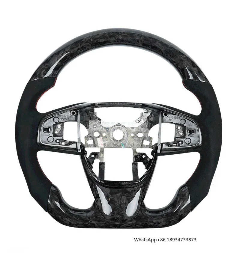 Car Steering Wheel For Honda 10th Gen Civic 2016-2021 Fk8 Fk7 Type R Si Carbon Fiber Steering Wheel