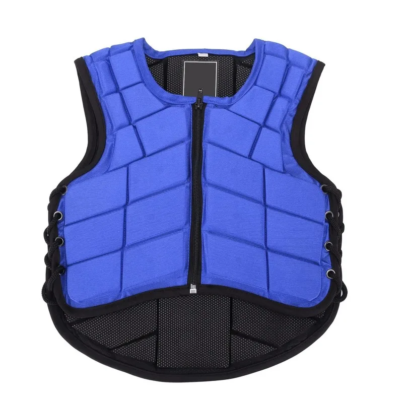Children Equestrian Vest Professional Safety EVA Padded Horse Riding Vest Unisex Black Zipper Horse Protector Gear