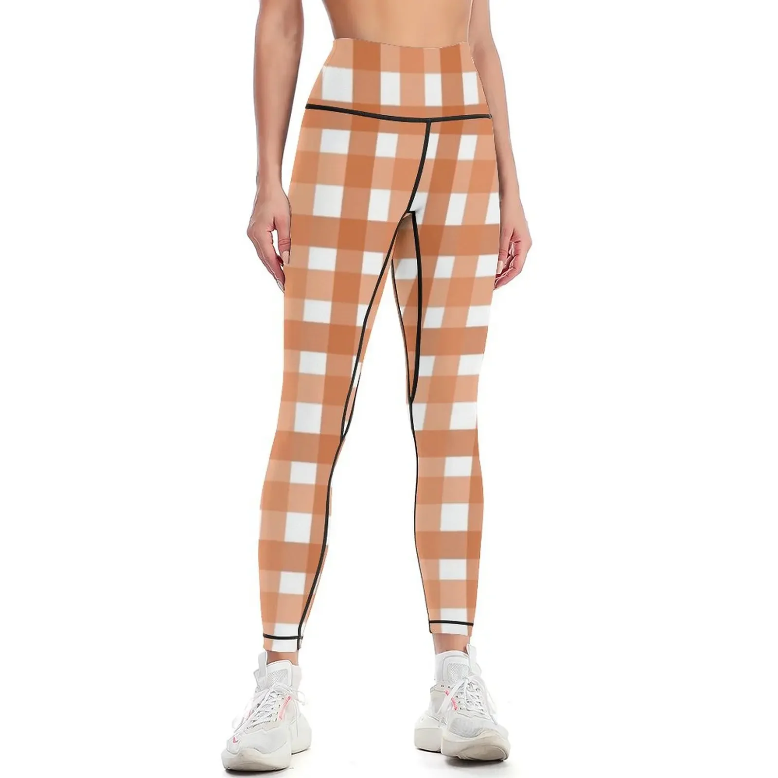 Orange Picnic Cloth Pattern Leggings exercise clothing for Female legging pants Women's high waist sports for Womens Leggings