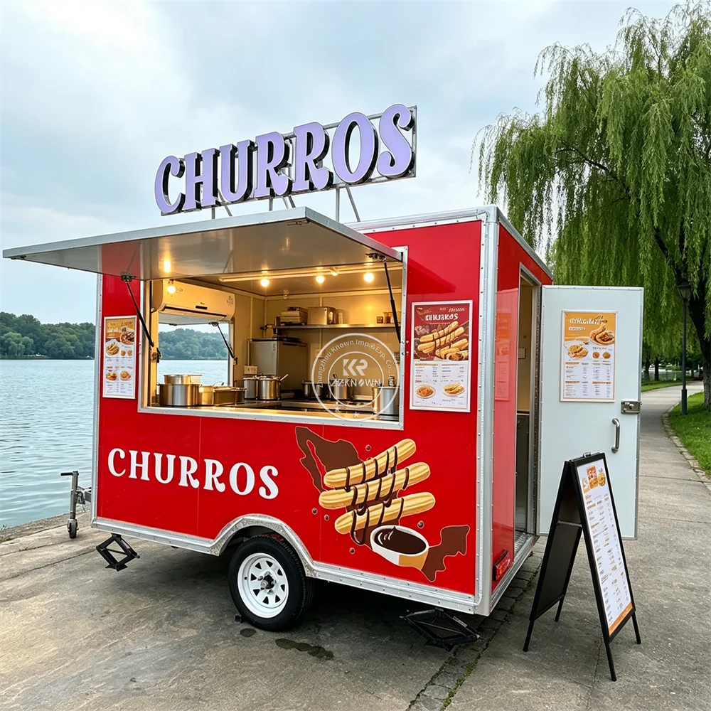 

Customized Mobile Hot Dog Snack Truck Food Trailer Commercial Bubble Tea Trailer with Fully Equipped Kitchen