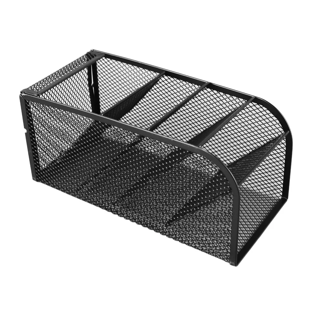 Pencil Holders Metal Desktop Pen Holder Mesh Compartments Multilayer Pen Rack Black Slant Insert Desk Pencil Holder Home Use
