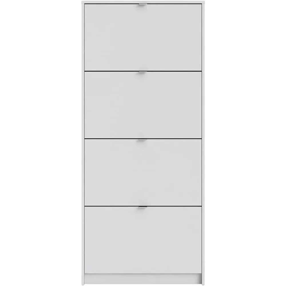 Armoire à chaussures avec 4 tiroirs pour contenir environ 12 paires de chaussures à assembler, blanc brillant