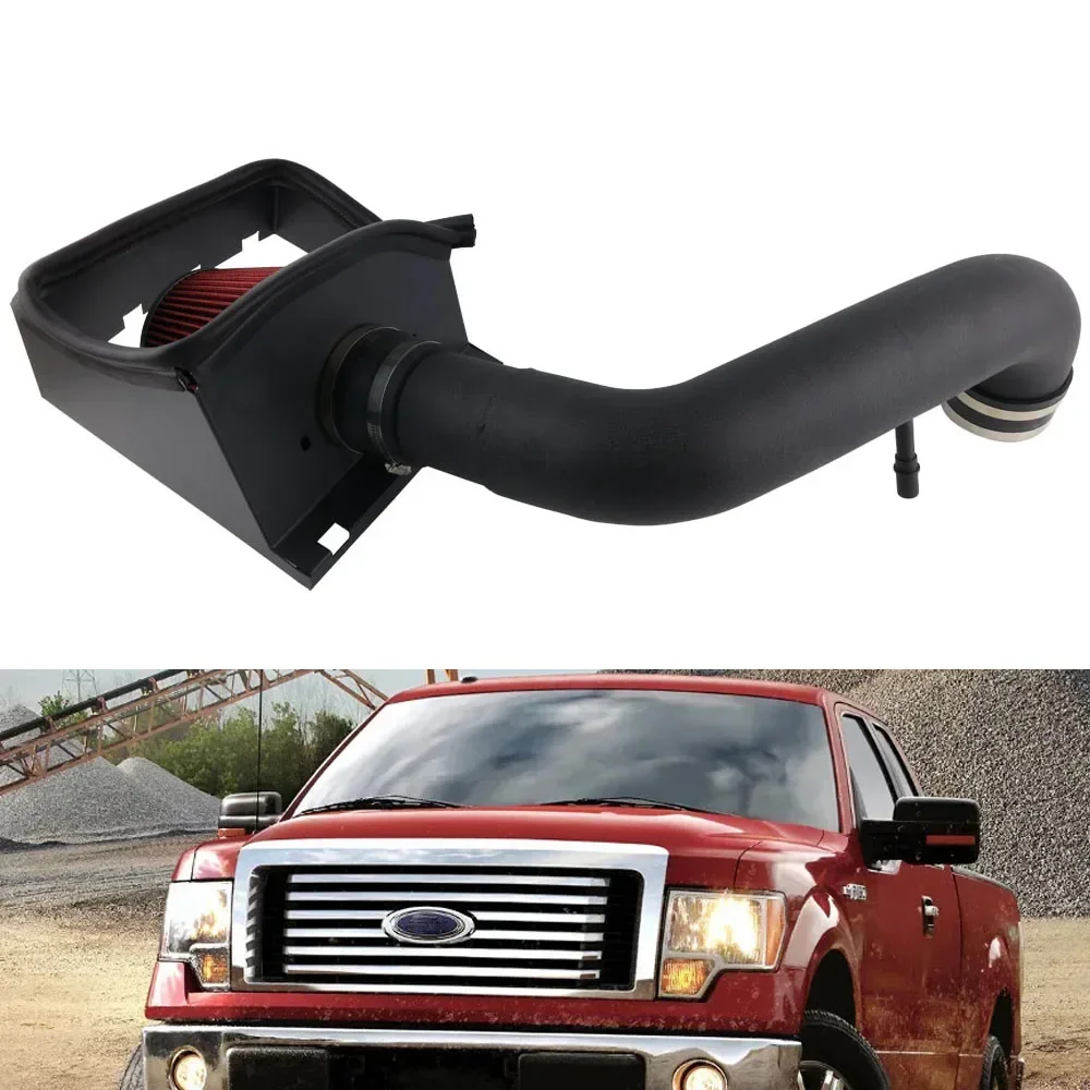

3.5" Air System Heat Shield Cold Air Intake Induction Kit+Filter For 11-14 F150 5.0L V8