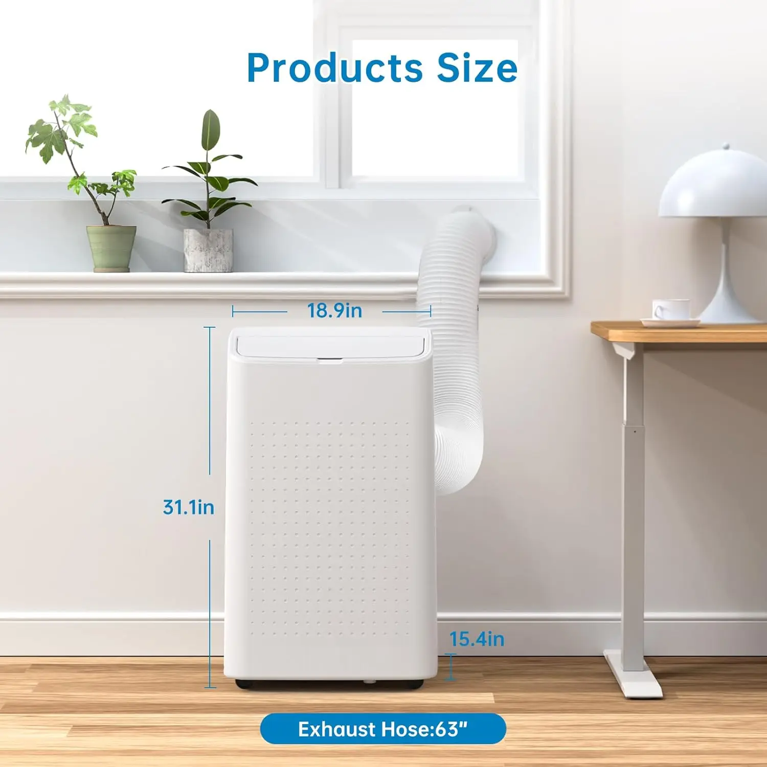 

Garvee 14000 BTU Portable Air Conditioner with Window Kit, 3-in-1 Mobile AC Unit with Dehumidifier & Fan for Large Living Rooms Up to 700 Sq Ft, White
