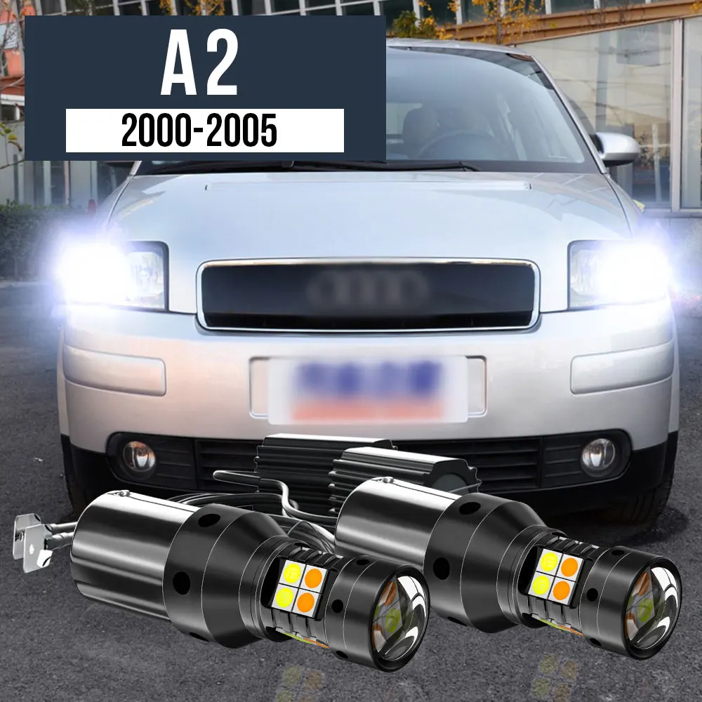 

2pcs LED Dual Mode Turn Signal+Daytime Running Light Blub DRL Canbus Accessories For Audi A2 2000-2005 2001 2002 2003 2004