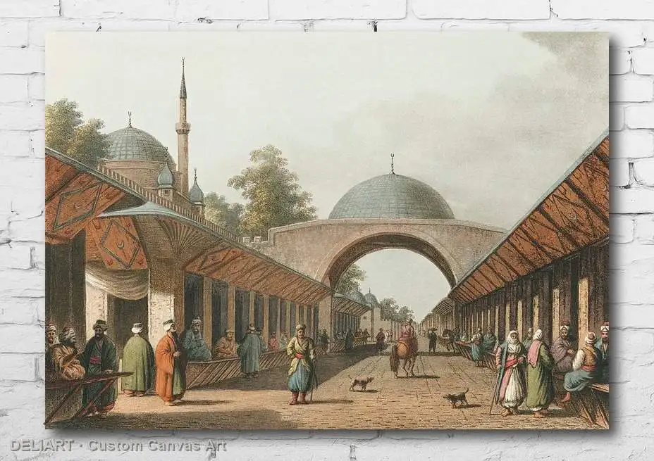 Ottoman Vintage Travel - Borgas - Canvas Wall Art Poster Print Vintage Home Decor Unframed
