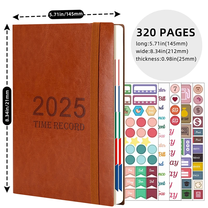 High-quality 2025 Planner Notebook Portable Monthly Calendar Diary Schedule Office School Supplies Students Stationery Gifts