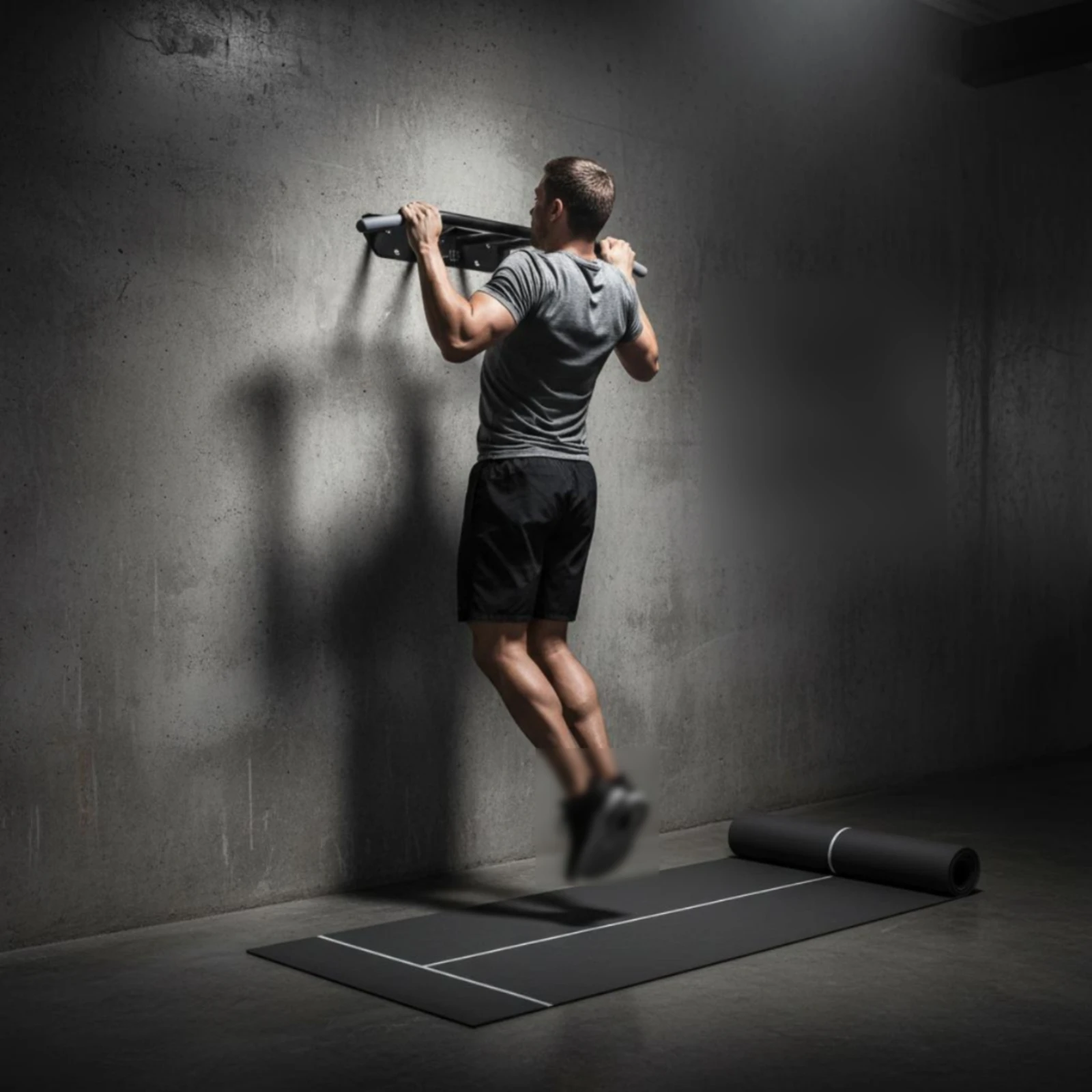 Barre de traction murale avec cadre soudé, barre de traction murale multi-positions, station de traction gain de place, équipement de gym à domicile pour adultes