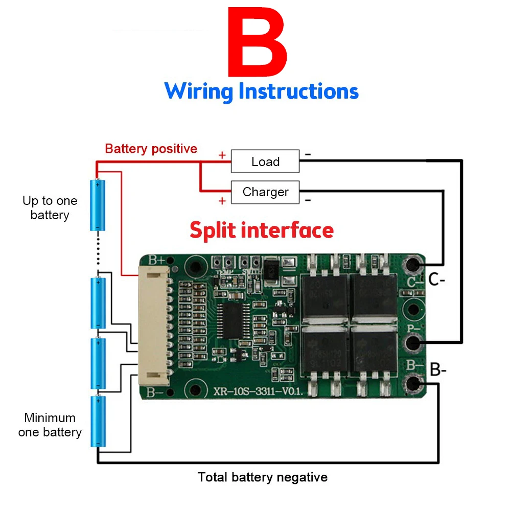 BMS 10S 36V 15A Li-ion Lipolymer 18650 Battery Charge Board Short Circuit Protection Common Port For Ebike Escooter