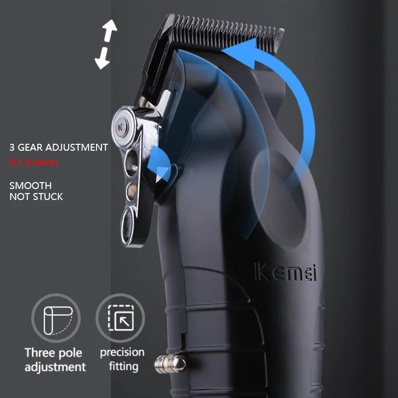 Máquina para cortar cabello Kemei KM-2296 con cargador de asiento, cortadora de pelo profesional para hombres, máquina de corte de pelo