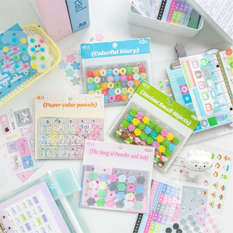 

Красочные листы наклеек для домашних животных, предварительно вырезанный дырокол, ретро японские наклейки, милый мультяшный кавайный набор принадлежностей для скрапбукинга