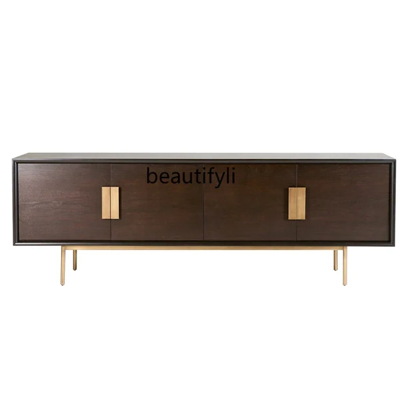 American solid wood TV cabinet modern simple light luxury post-modern Nordic TV cabinet ground cabinet