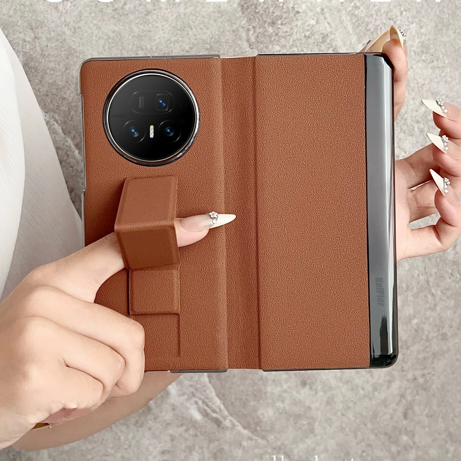 

Флип-чехол из искусственной кожи для Honor Magic V5, деловой чехол для мобильного телефона Smart Sleep Wake, чехлы для MagicV5 Capa