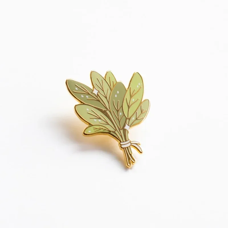 Bundle of Sage Hard Enamel Pin Houseplant Plant Metal Badge Brooch for Jewelry Accessory Wholesale