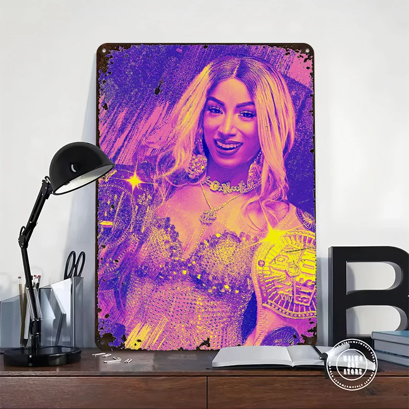 Mercedes Mone TBS and NJPW Tinplate Poster Customized Wall Art Vintage Metal Signs Retro Tin Plaque for Office Decor House Home