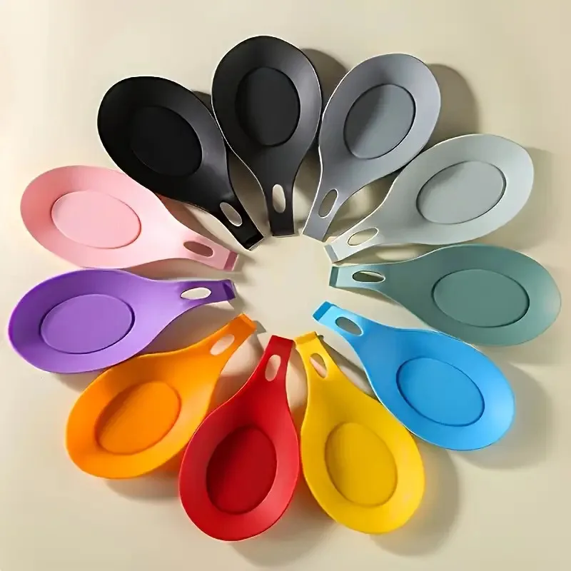 1PC Random color silicone spatula rack/spoon rack - heat-resistant spoon and spoon storage rack, stove spoon rack