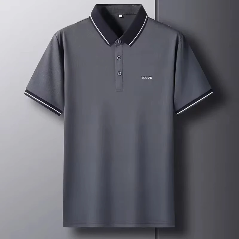 

Summer Men's Business Casual Polo Shirt Fashion Patchwork Men Lapel Sport T-shirt Comfort Breathable All Match Tops for Men