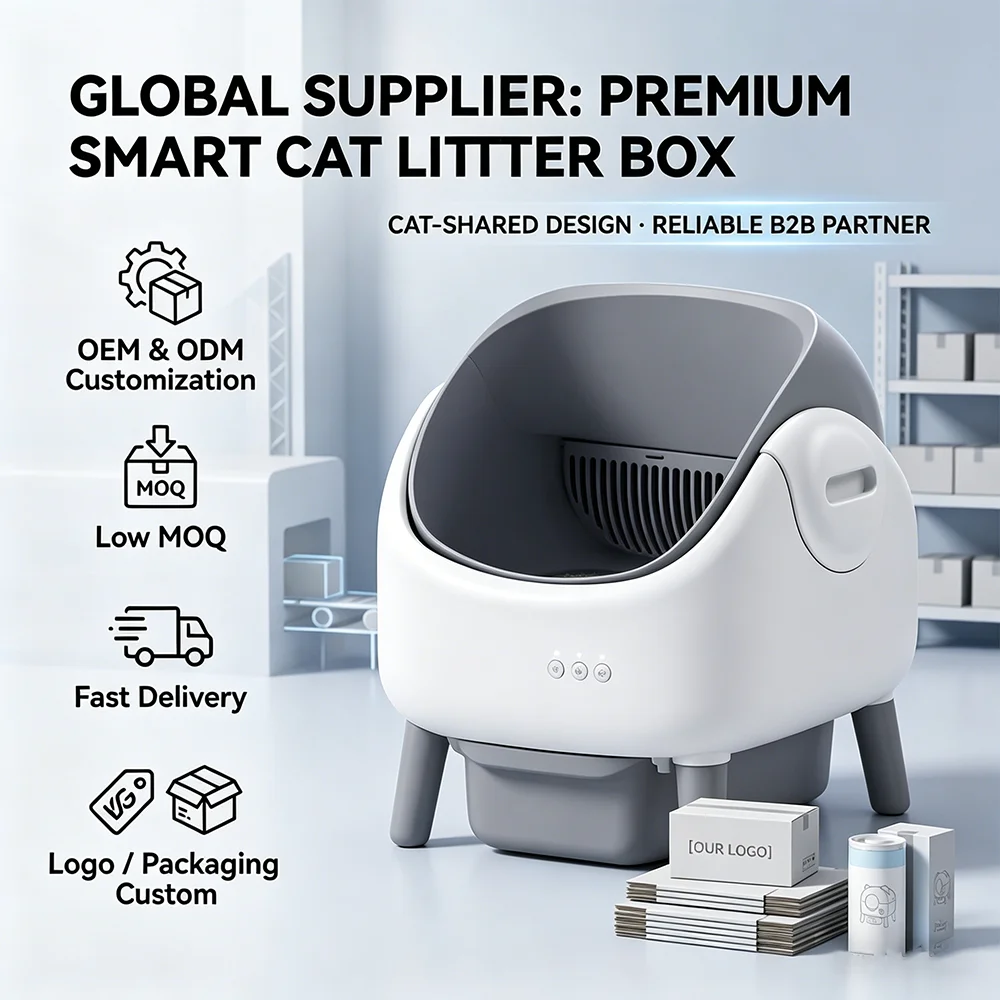 Large automatic smart cat  box, plastic drawer type, semi-closed, shovel-free, splash-proof, easy to clean