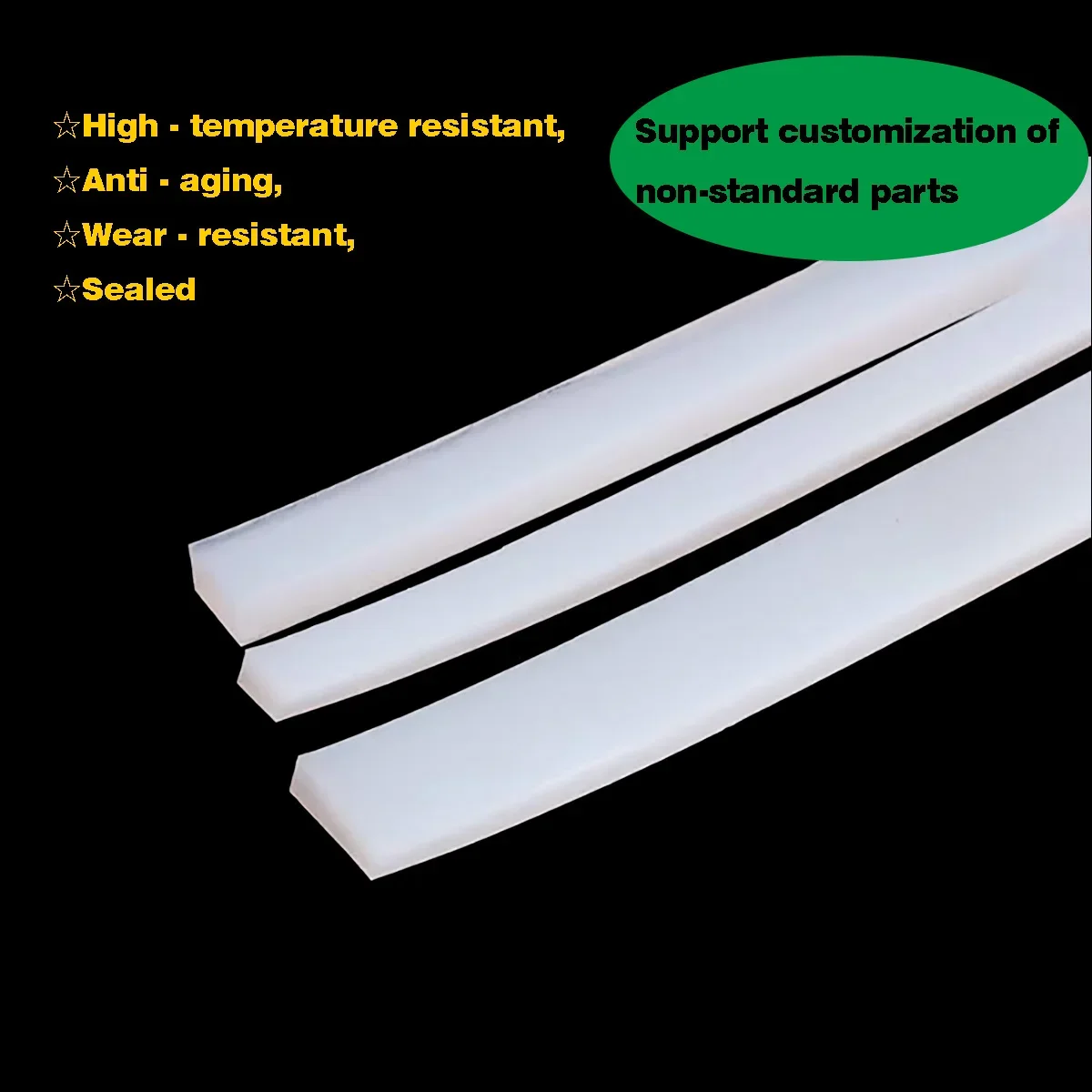 

1Meter Silicone Rubber Strip Square White Anti Oil High Temperature Seal Gasket Rubber Weatherstrip Bar Thickness 4/5/6/8-30mm
