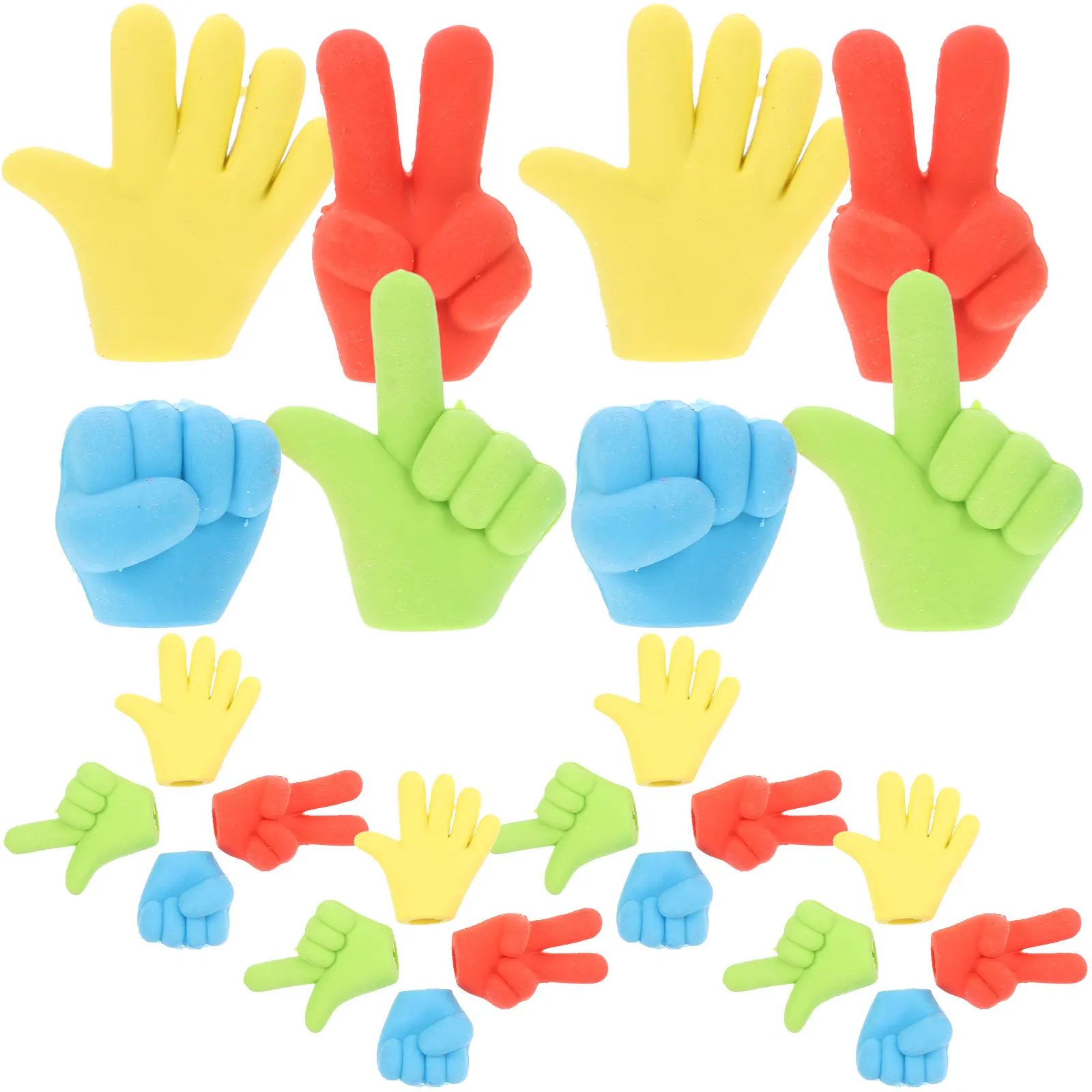 

24Pcs Finger Shaped Erasers Premium Rubber Kids Supplies for School Prizes Bulk Fun Erasers for Students Pencil Eraser
