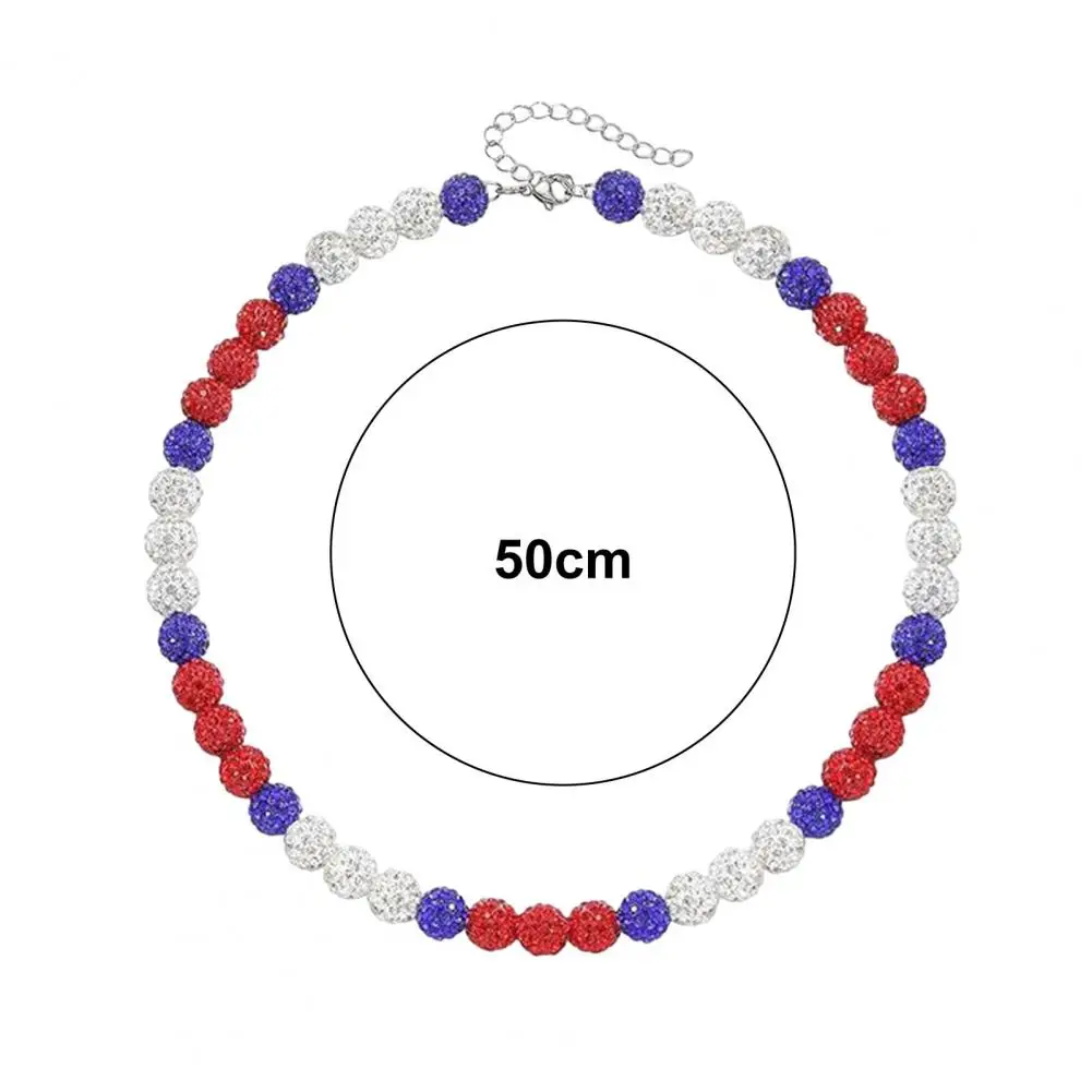 Women Necklace Adjustable Women’s Necklace with Rhinestone Pendant Extended Chain Choker Colorful Pottery Mud Bead for Wear