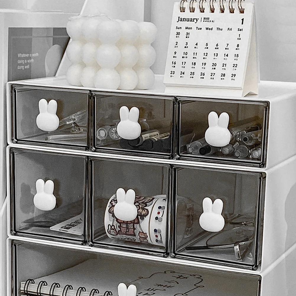 

3 Drawers Stationery Box Rabbit H Desktop Storage ABS Material Multi function ganizer Tabletop Office Storage Case Practical