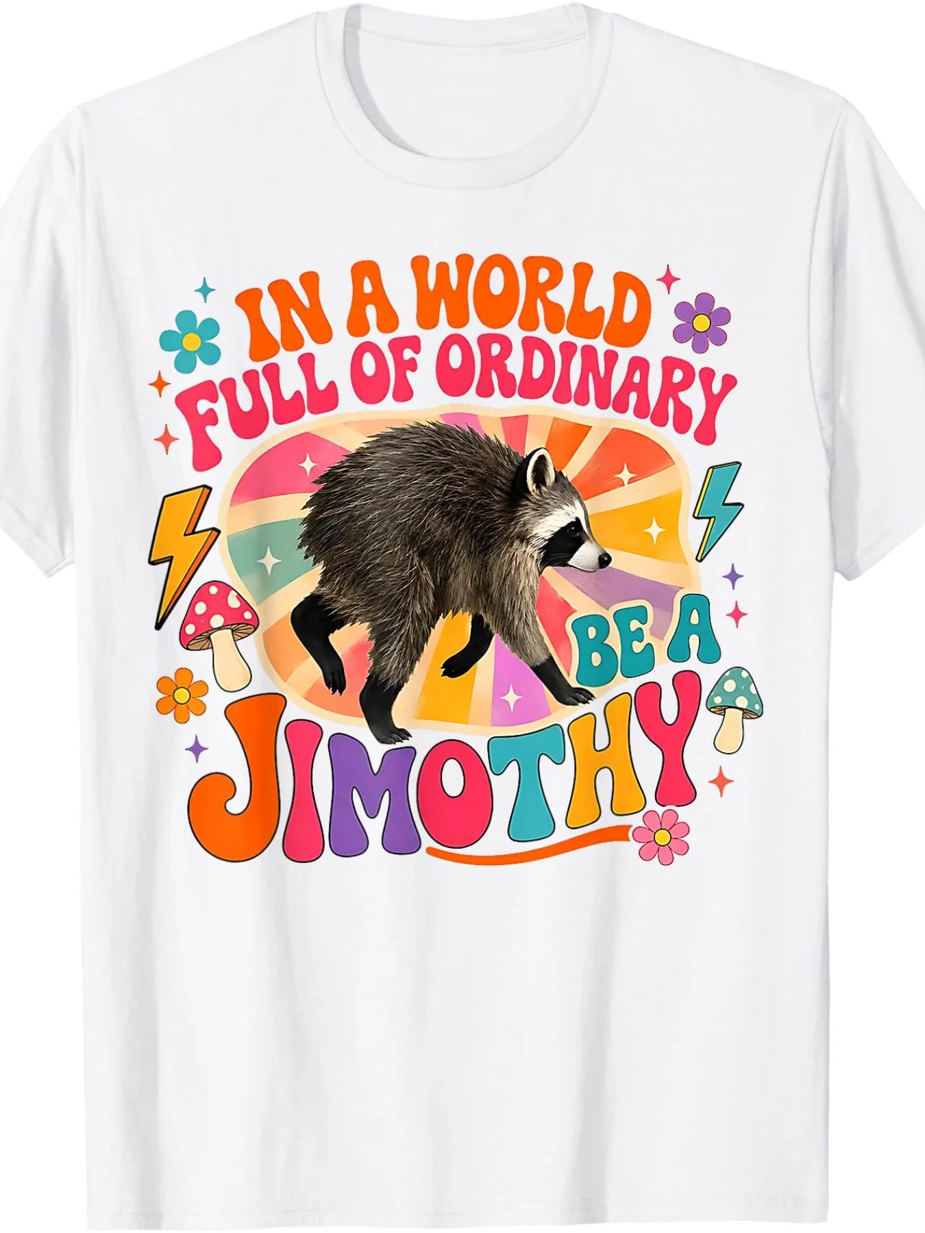 Jimothy Raccoon Funny Jimothy from Seattle T-Shirt - Unisex Casual Round Neck Tee with Jimothy Graphic Print, Machine Washable Suitable for Men & Women, Year-Round Wear for Everyday Outfits and Seattle-Themed Apparel