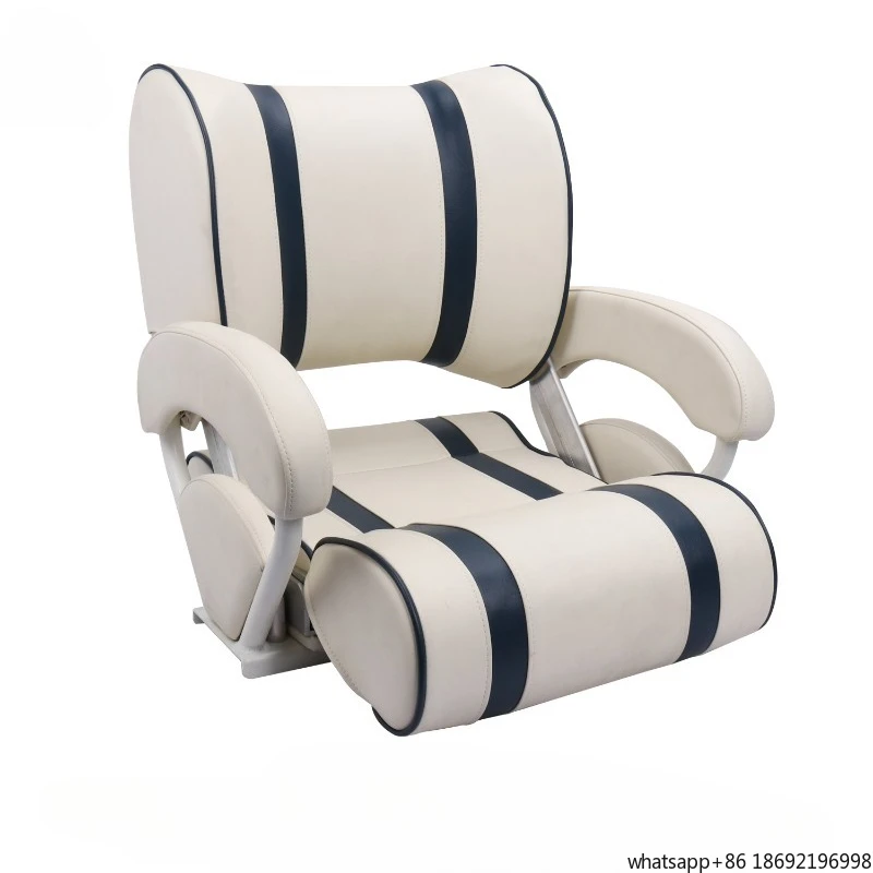 Adjustable Backrest Marine Seat Yacht Front and Rear Convertible Speedboat Driving Chair Contrasting Color Passenger Seat