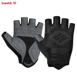 Santic męskie rękawiczki rowerowe letnie krótkie rękawiczki rowerowe Outdoor Sports amortyzacja kolarstwo pół palca W3P145H