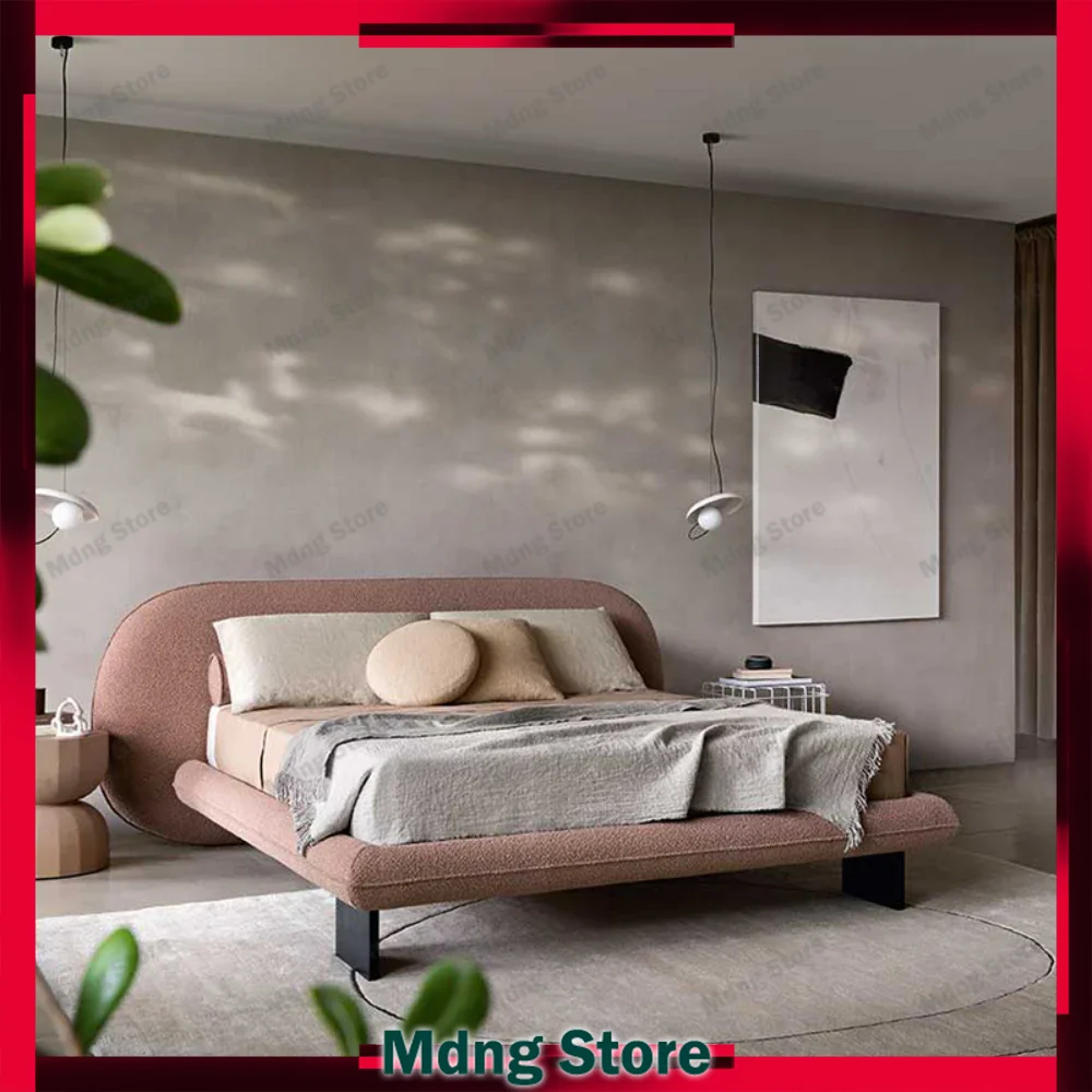 

Minimalist King Size Bed No Matress Nordic Lounge Double Bed Upholstery Kids Boys Muebles Para Dormitorio Home Decoration