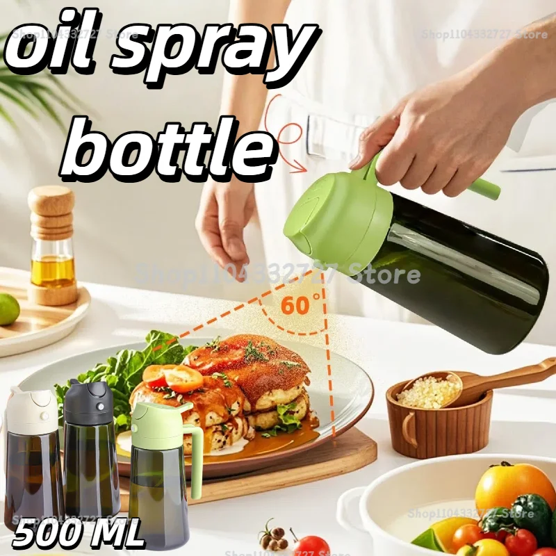 

Oil Spray Bottle Oil Cruet Dispenser Kitchen Items and Accessories 500ml Oil Spray for Cooking Plastics Spray Pour Camping BBQ