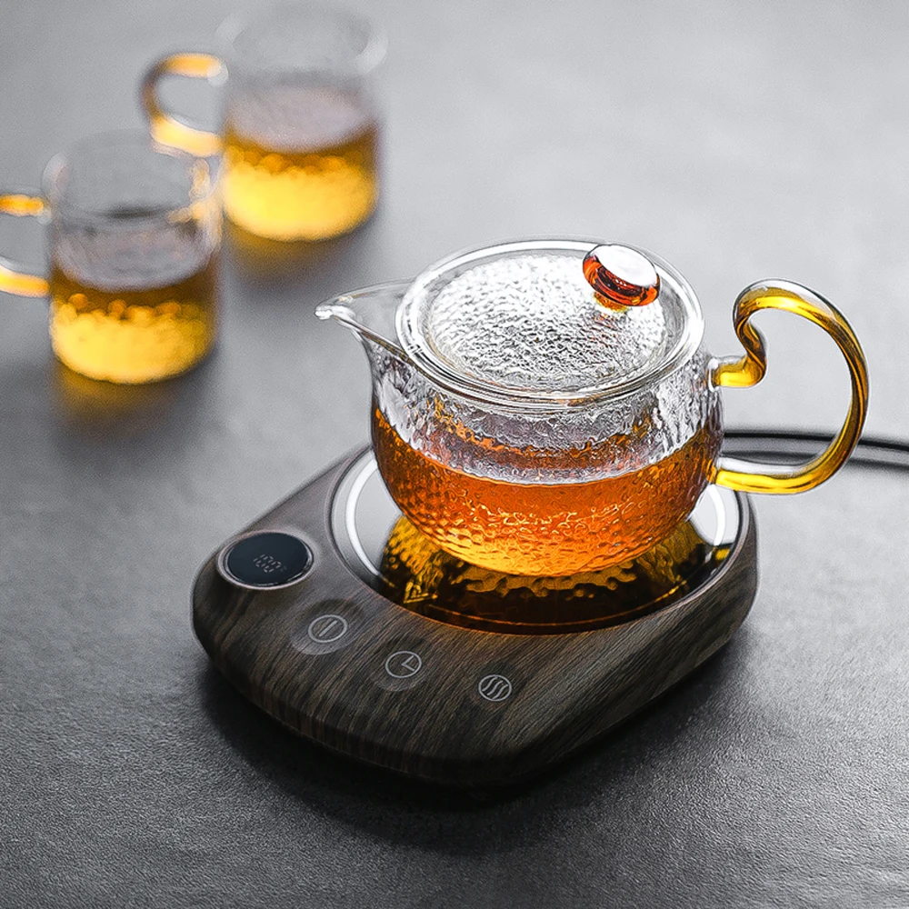 

200W Cup Heater Coffee Mug Warmer 100°C Hot Tea Makers Warmer Coaster Heating Pad 5 Gear Cup Heaters For Coffee Milk Tea 220V