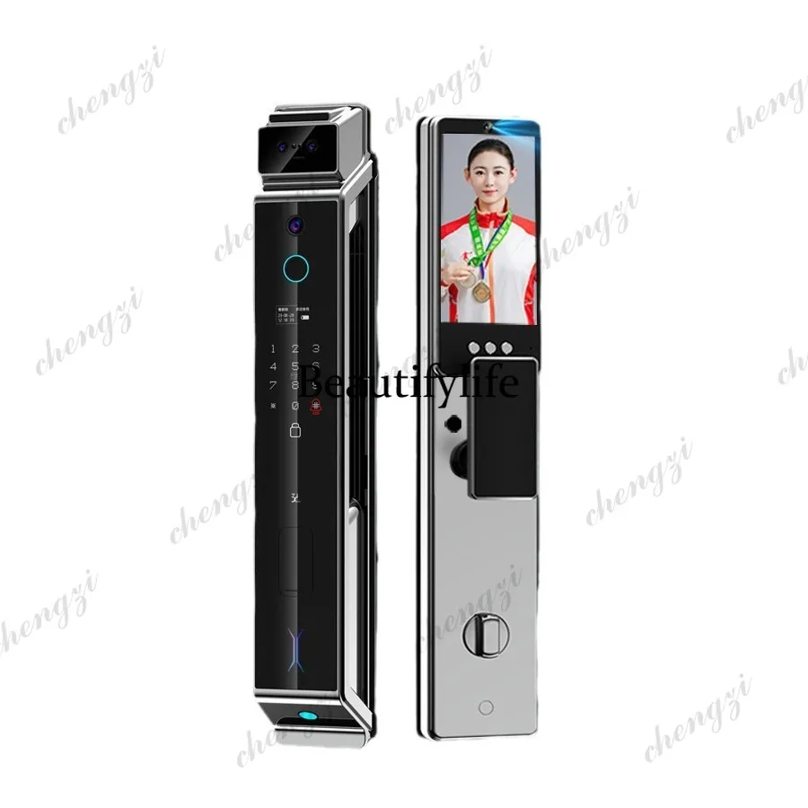 3D facial recognition monitoring fingerprint lock automatic password lock home capture intercom palm vein electronic smart lock