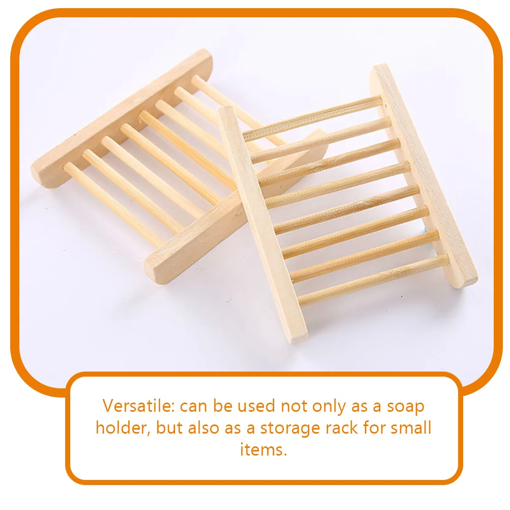 

10 Pcs Soap Dish Bathroom Large No Punching Drain Storage Rack 10pcs Serving Plate Holder Bamboo Tray Wooden for Shower Travel