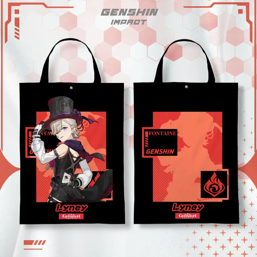 Genshin Impact Collaboration Canvas Student Anime Dazhao Backpack Navite Linlin Miao Single Shoulder Bag Ani