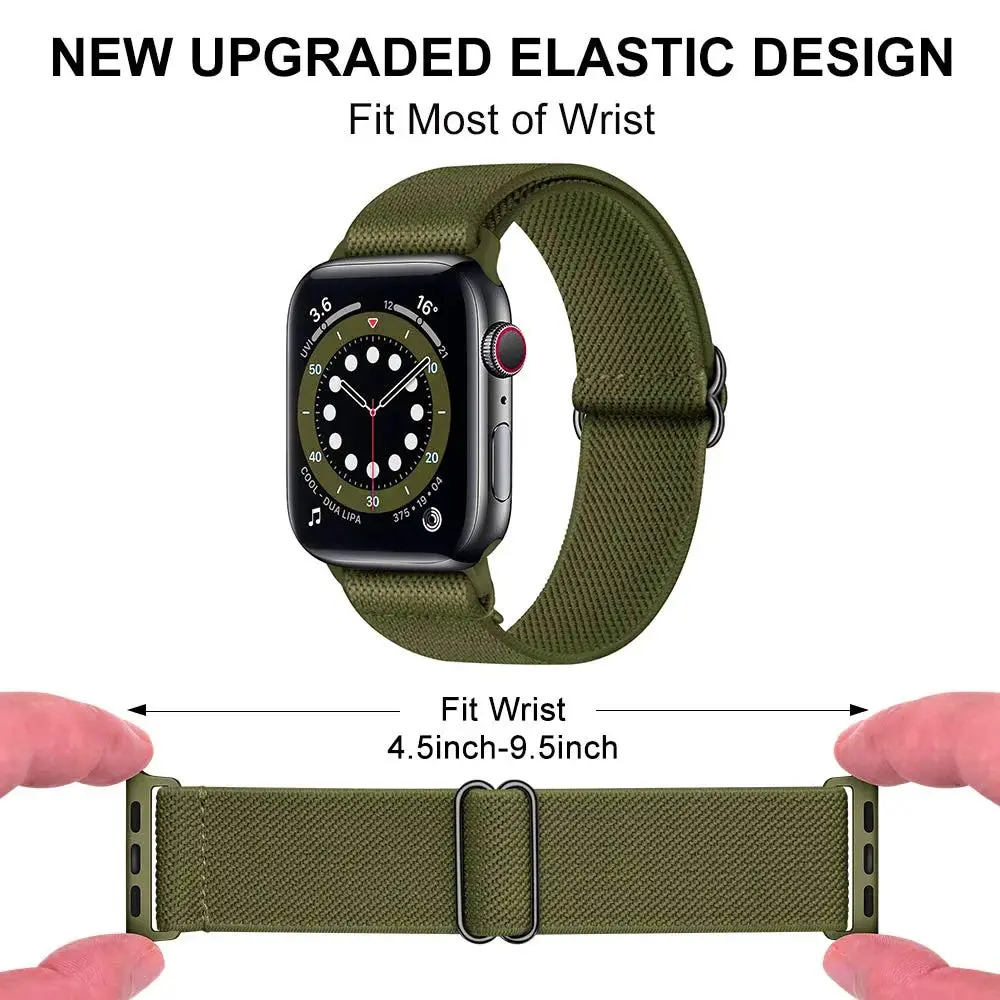 Scrunchie Strap for Apple watch band 44mm 45mm 40mm 49mm 41mm 38mm Elastic Nylon bracelet iWatch series 9 8 se 7 6 5 3 Ultra 2