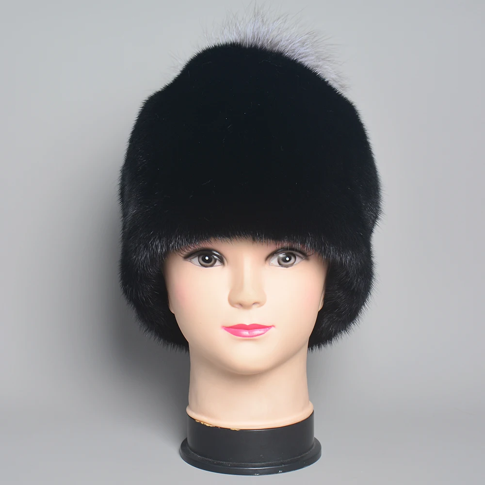 Whole Real Mink Fur Hats for Women\'s Luxury Fashion Brand High Quality Cap Christmas hat Warm In Russian Winter lady Fur Hat